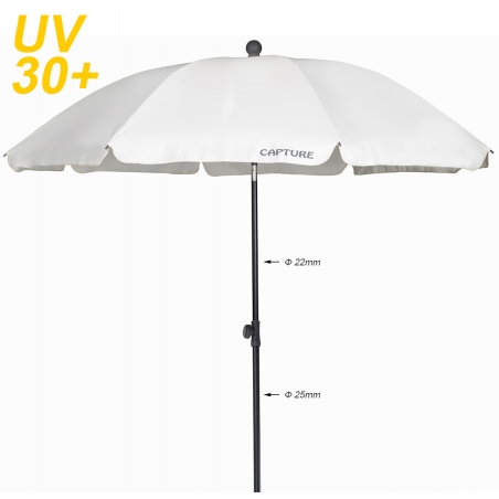 Capture Outdoor, Parasol "Farniente XP-20", 180cm, UV30+, inclinable, patio, jardin, piscine, …