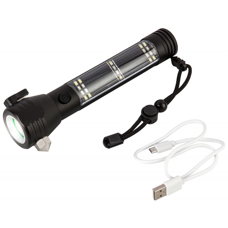 Capture Outdoor, Torche rechargeable USB + fonction batterie de secours  Power Flashlight, 3WATT CREE, Alu., brise-vitre