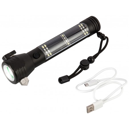 Capture Outdoor, Torche rechargeable USB + fonction batterie de secours "Power Flashlight", 3WATT CREE, Alu., brise-vitre, ...