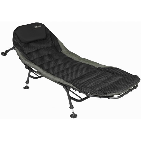 Capture Outdoor, Carp Bedchair "AirFlow Black Chair", lit Carpiste, grand luxe, ergonomique, 6 pieds, …